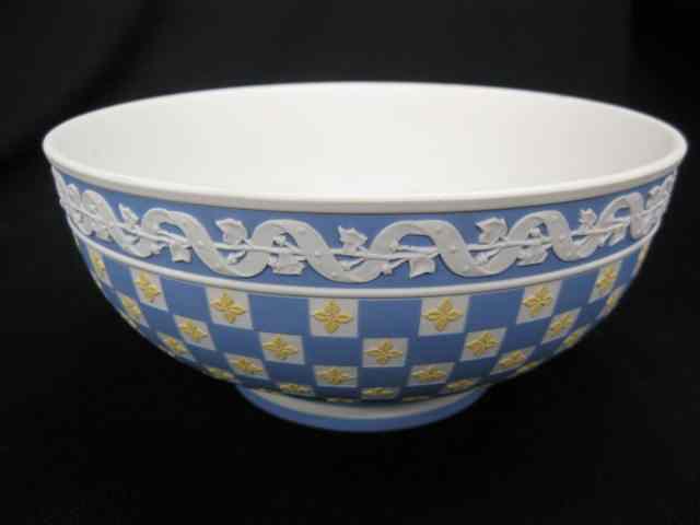 Appraisal: Wedgwood Multi-Color Jasperware Bowl diced or checkerboard pattern blue yellow