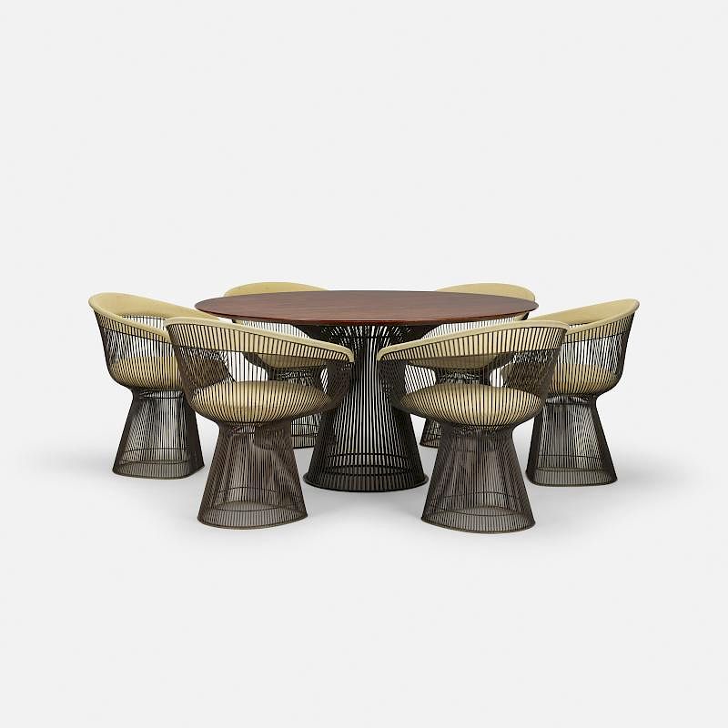 Appraisal: Warren Platner dining set Warren Platner dining set Knoll International