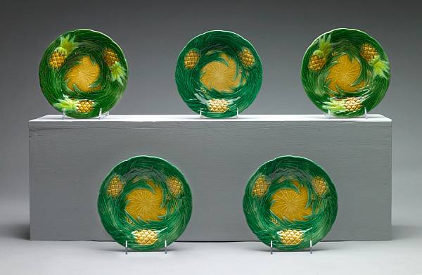 Appraisal: A set of five George Jones majolica dessert plates circa