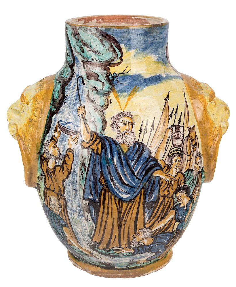 Appraisal: AN ITALIAN FAIENCE VASE TH CENTURY AN ITALIAN FAIENCE VASE