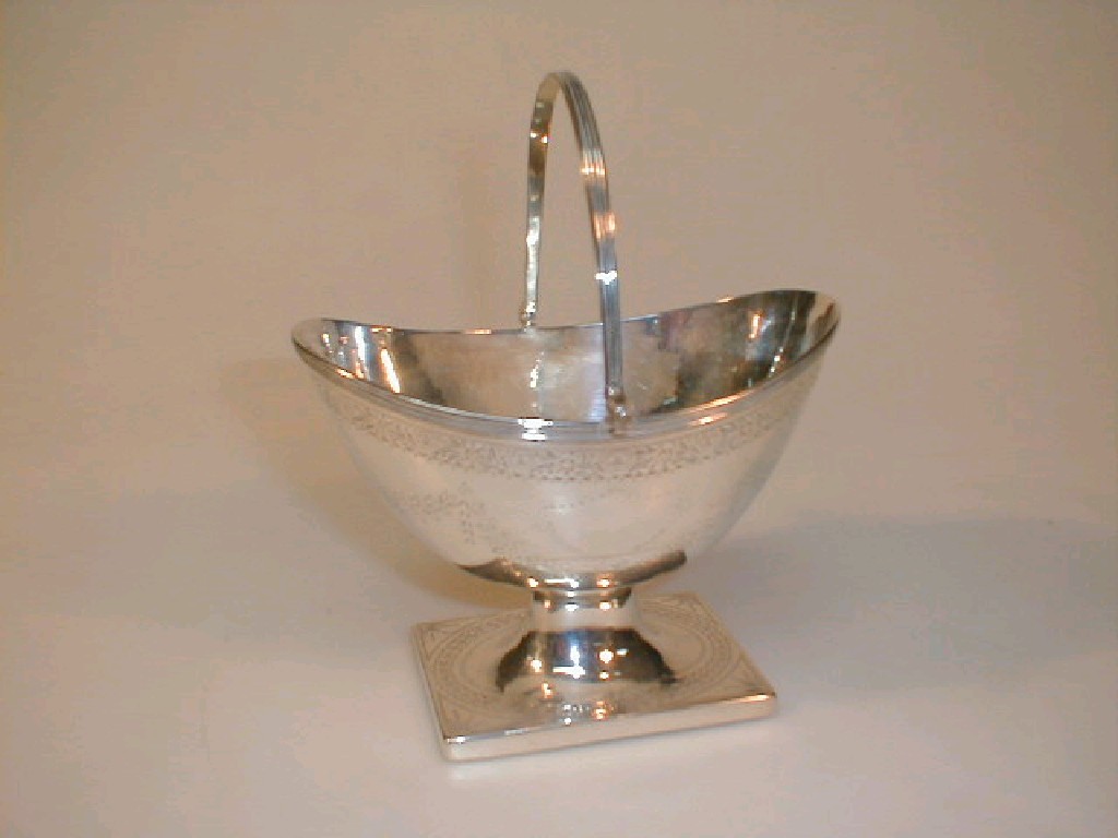 Appraisal: A George III silver boat shape sugar basket by Peter