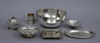 Appraisal: SIX TIFFANY CO SILVER TABLE ARTICLES AND A SILVER-PLATED BOWL