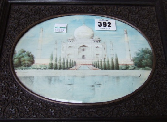 Appraisal: Indian School a watercolour on ivory depicting the Taj Mahal