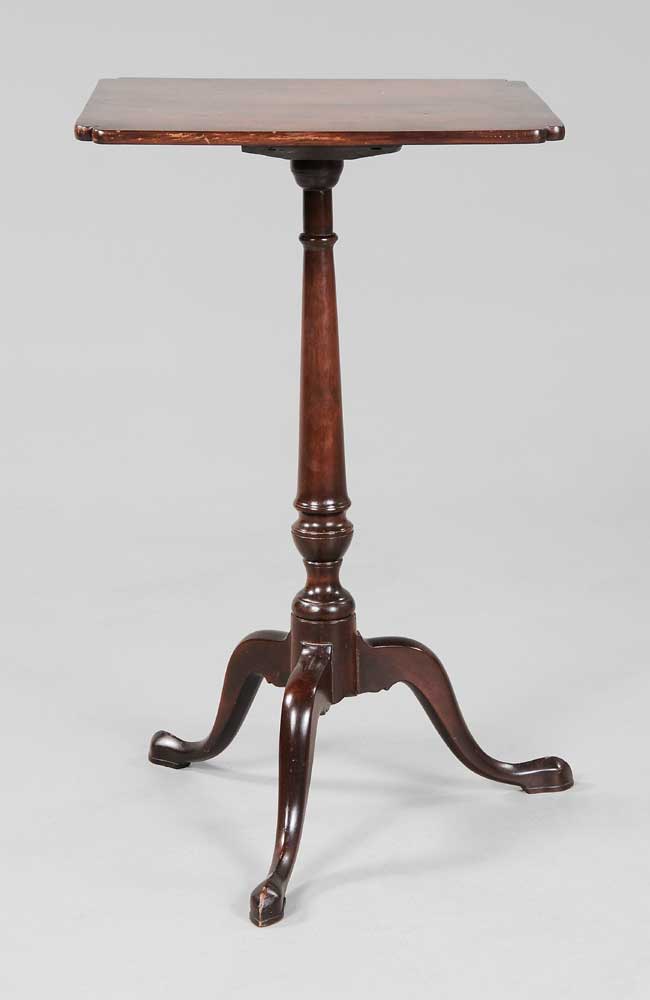 Appraisal: American Figured Birch Candle Stand attributed to Massachusetts late th