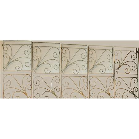 Appraisal: Painted Iron Six-Panel Garden Screen Estimate -