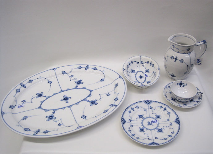 Appraisal: ROYAL COPENHAGEN CHINA SET pieces in the Blue Fluted Half