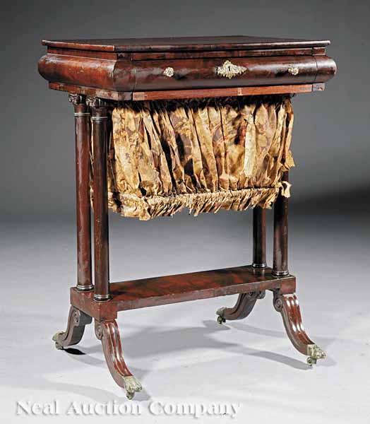 Appraisal: An American Classical Carved Mahogany Work Table early th c