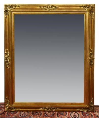 Appraisal: Large wall mirror late th c giltwood frame centering beveled