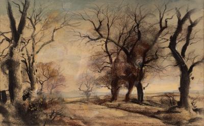 Appraisal: Rowland Hilder - A Lane in Winter signed chalk and