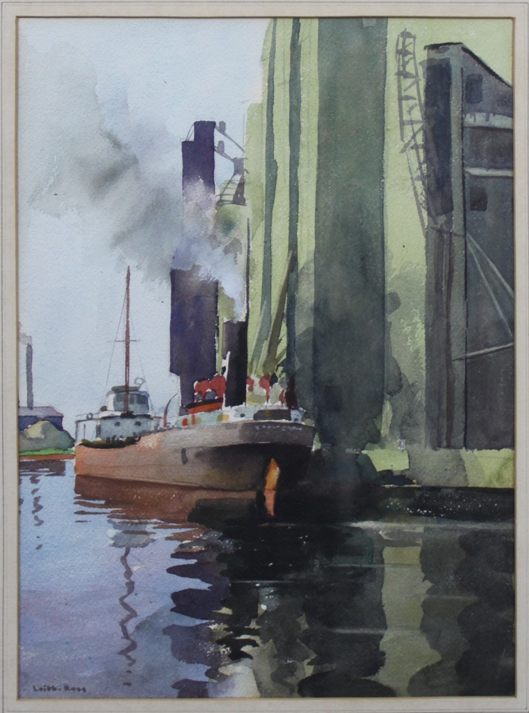 Appraisal: HARRY LEITH-ROSS AMERICAN - BUFFALO WATERFRONT Watercolor x in Framed