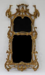 Appraisal: LG Italian Carved Gilt Wood Chinoiserie Mirror ITALY FIRST HALF