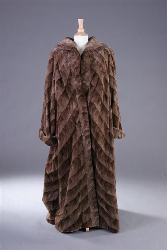 Appraisal: LADY'S SHEARED MINK FULL-LENGTH COAT Andriana Furs Washington DC Brown