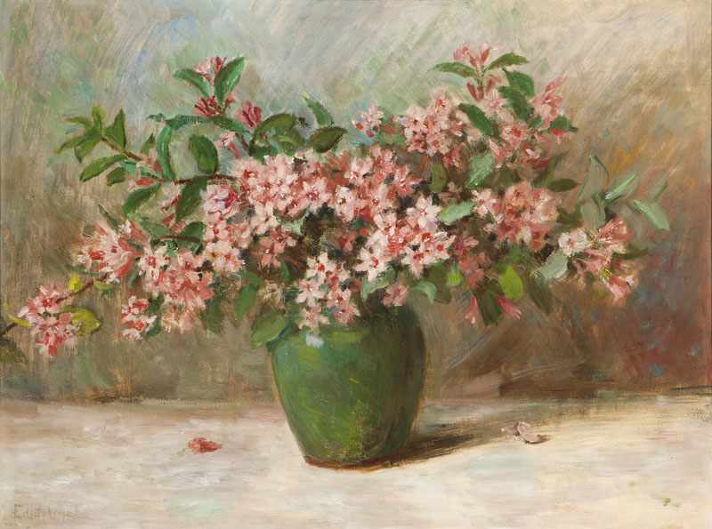 Appraisal: Edith White - Pasadena CA Pink Oleander Blossoms in a