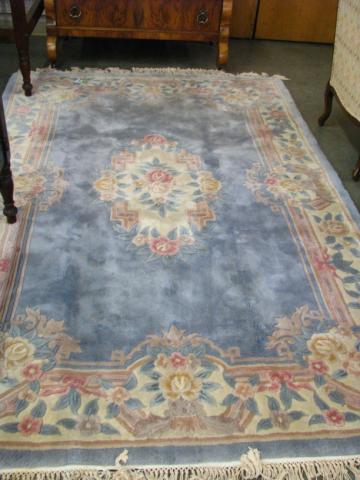 Appraisal: Oriental Rug China Kerman light blue field with cream border