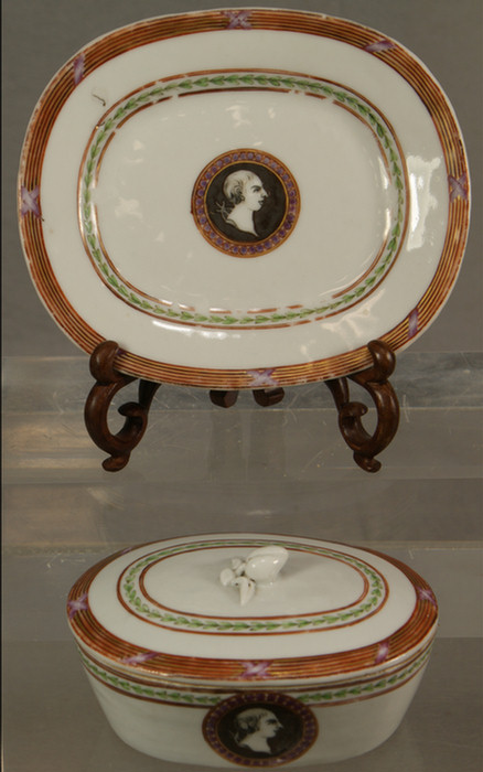 Appraisal: Chinese Export butter tub and under platter neo-classic design possibly