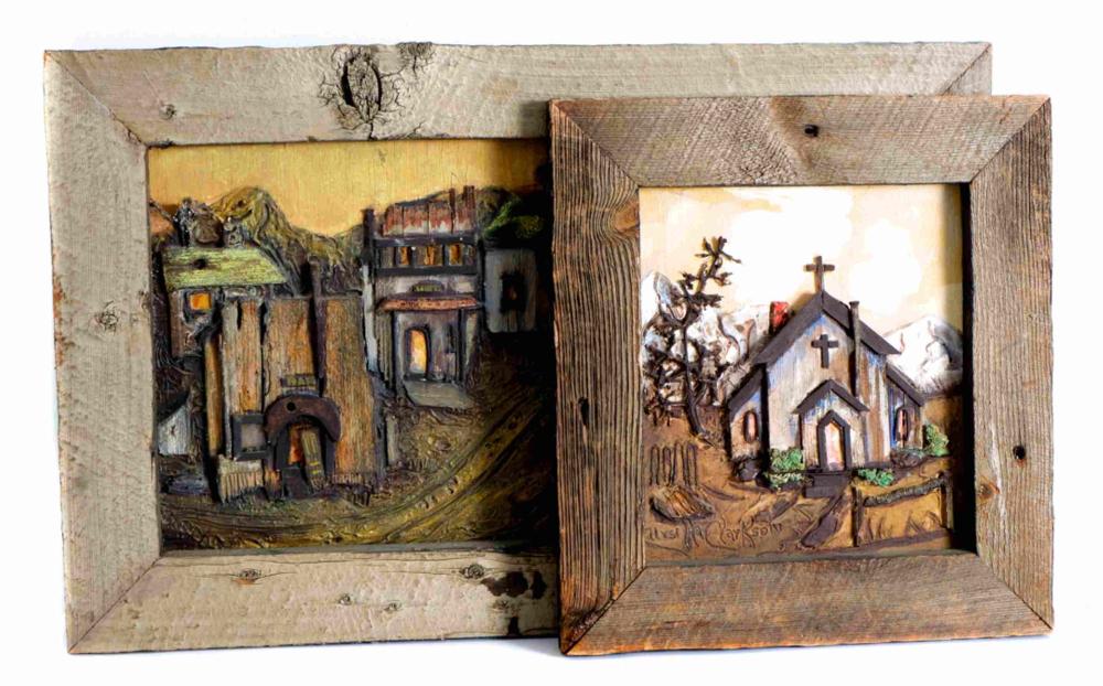 Appraisal: URSILLA CLARKSON GHOST TOWN FOLK ART - WORKSUrsilla Clarkson Original