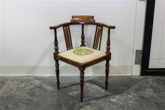 Appraisal: Sale Lot An Adam Style Marquetry Child's Corner Chair Height