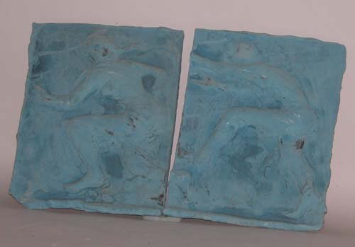 Appraisal: Dyptich Wall Relief Ceramic on Ceramic Caplan Jerry x x