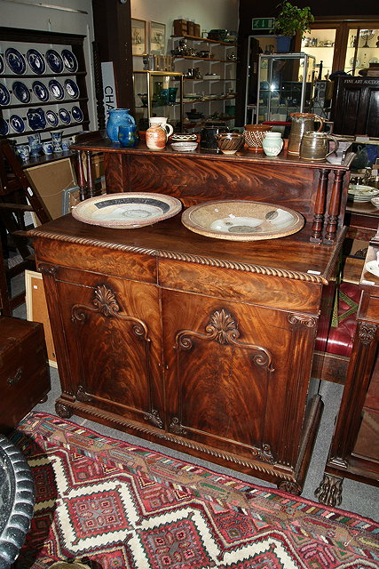 Appraisal: A WILLIAM IV MAHOGANY CHIFFONIER having a raised back with