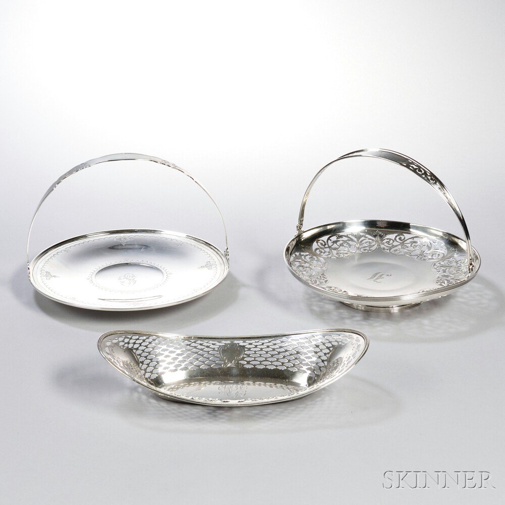 Appraisal: Three American Sterling Silver Dishes late th early th century