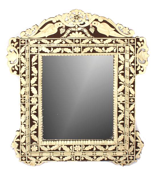 Appraisal: A Levantine style paint decorated and bone mirror height in