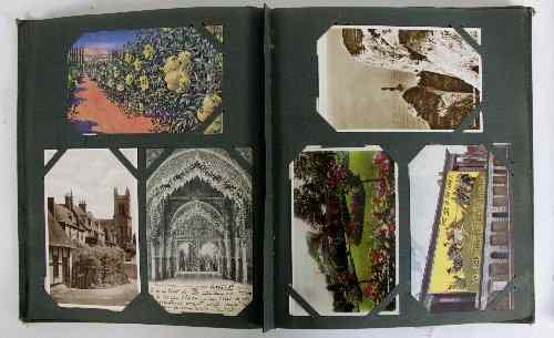 Appraisal: A postcard album of approximately cards British Canadian and American