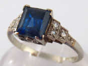 Appraisal: An carat white gold sapphire and diamond ring sapphire approx