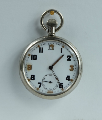 Appraisal: Military pocket watch with white dial marked to the back