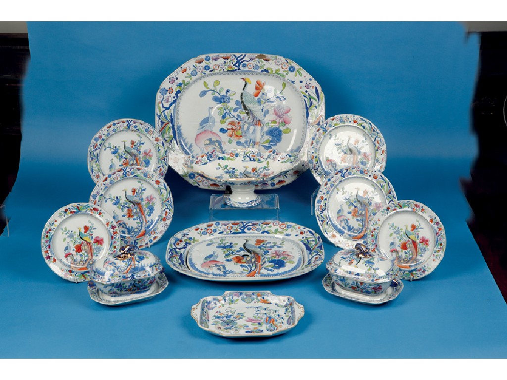 Appraisal: AN EXTENSIVE MASONS IRONSTONE DINNER SERVICE decorated in polychrome with