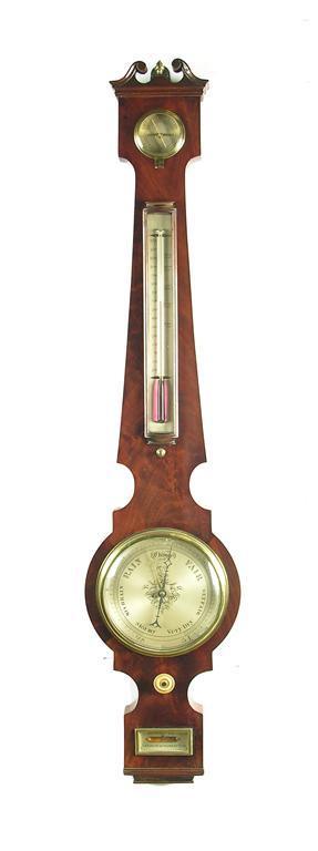 Appraisal: A th century banjo shape wheel barometer