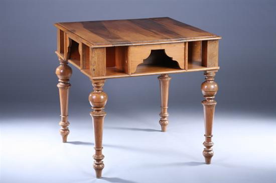 Appraisal: CONTINENTAL WALNUT GAMES TABLE th Century Square molded-edge top over