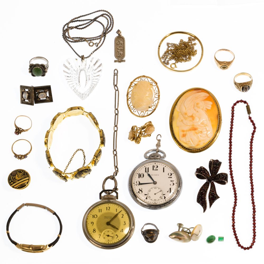 Appraisal: GOLD SILVER AND COSTUME JEWELRY AND WATCH ASSORTMENTIncluding in k