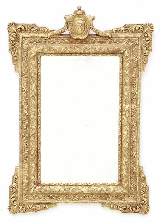 Appraisal: Victorian giltwood mirror late th century shaped molded frame with