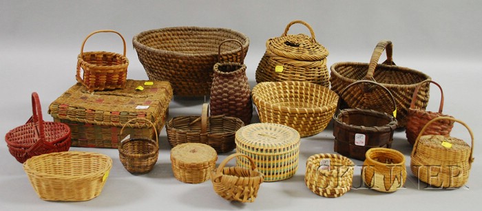 Appraisal: Nineteen Small Woven Basketry Items including Native American