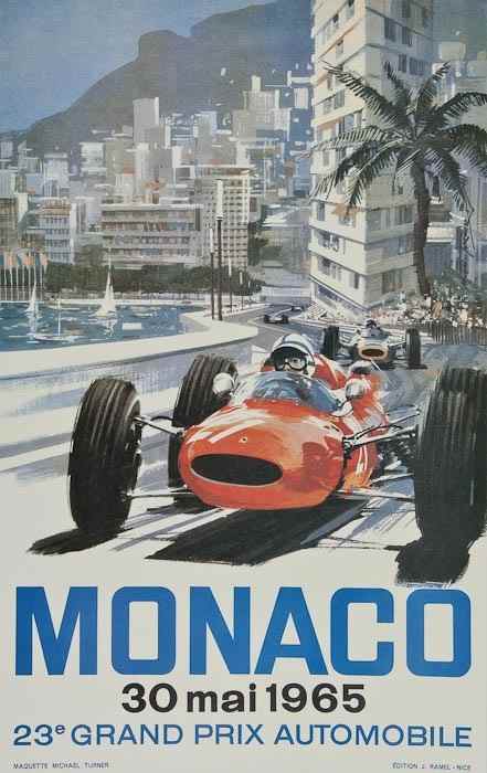 Appraisal: TURNER Michael MONACO rd Grand Prix offset lithograph in colours