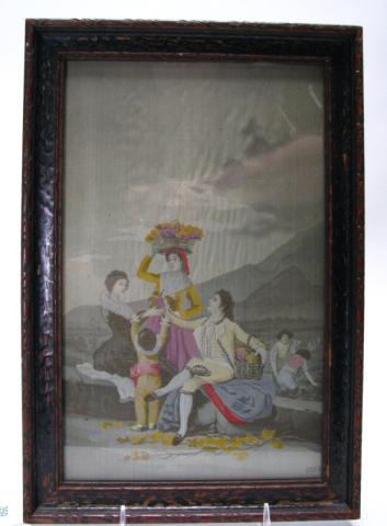 Appraisal: Framed tapestry circa 's depicting the Francisco Goya ''Grape Harvest''