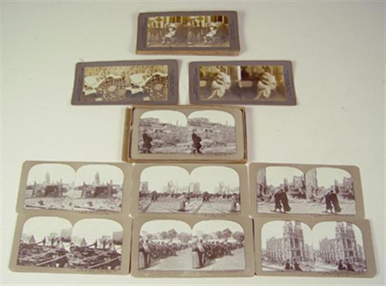 Appraisal: San Francisco Earthquake Stereoscope Slides Complete set of vintage Griffith