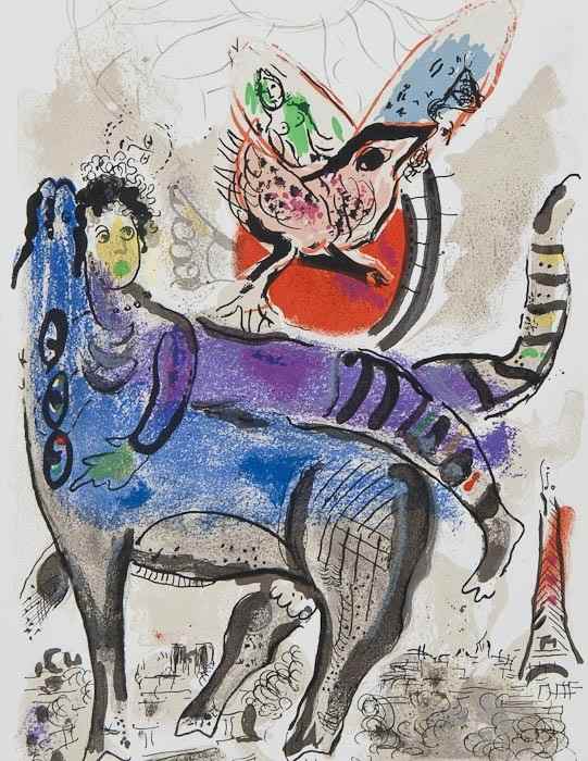 Appraisal: Marc Chagall - Blue Cow m lithograph printed in colours