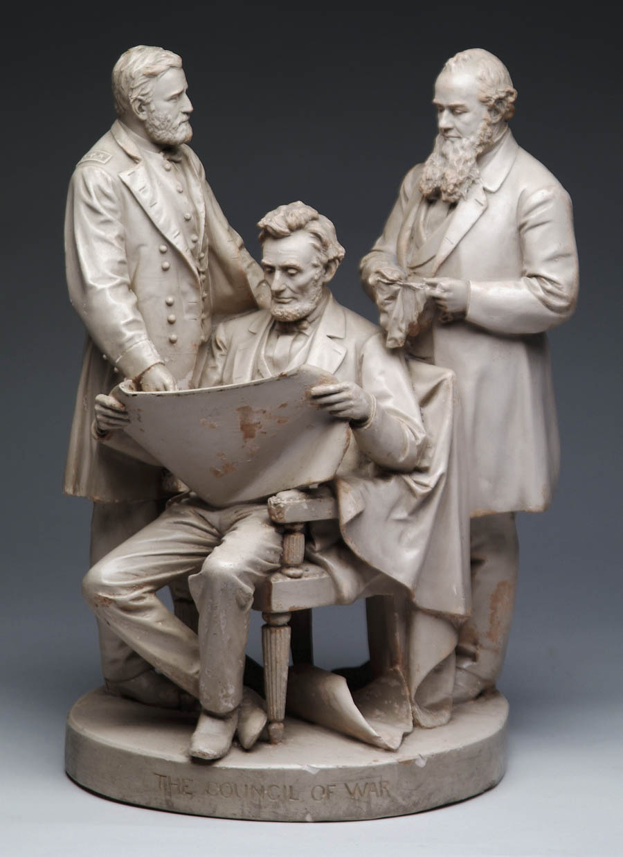 Appraisal: ROGERS GROUP THE COUNCIL OF WAR Figural group shows Lincoln