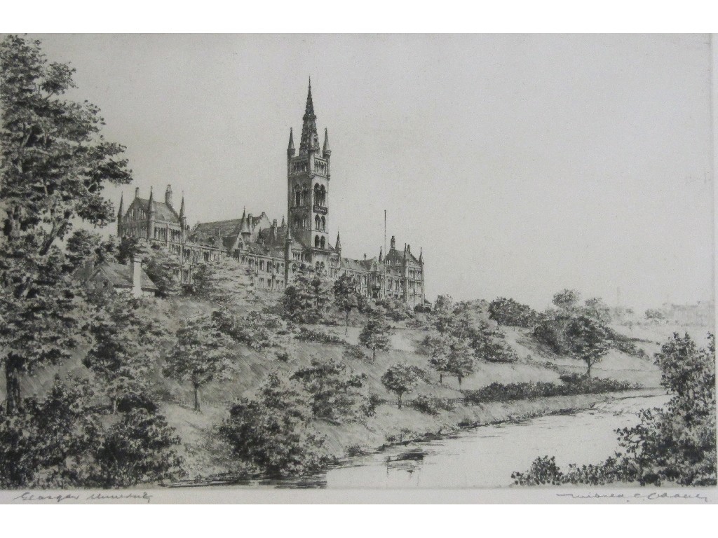 Appraisal: WILFRED CRAWFORD APPLEBY Etching 'Glasgow University' signed and entitled in