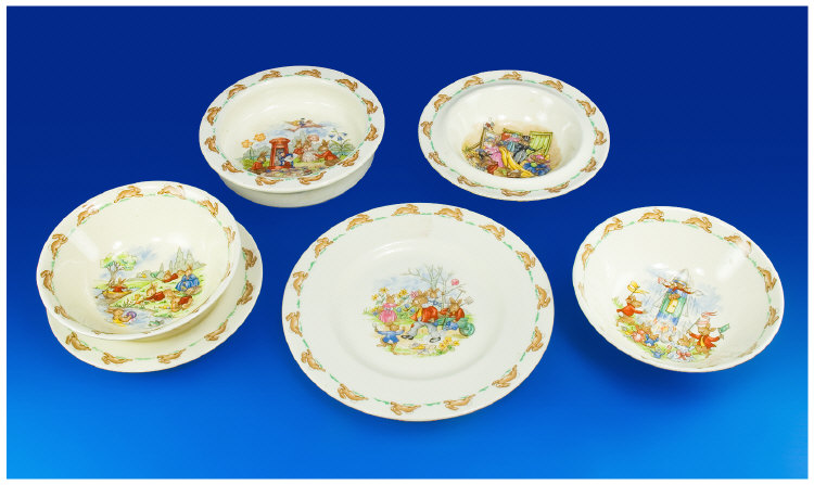 Appraisal: Royal Doulton Bunnykins Table Ware Comprising of Bowls Side Plate