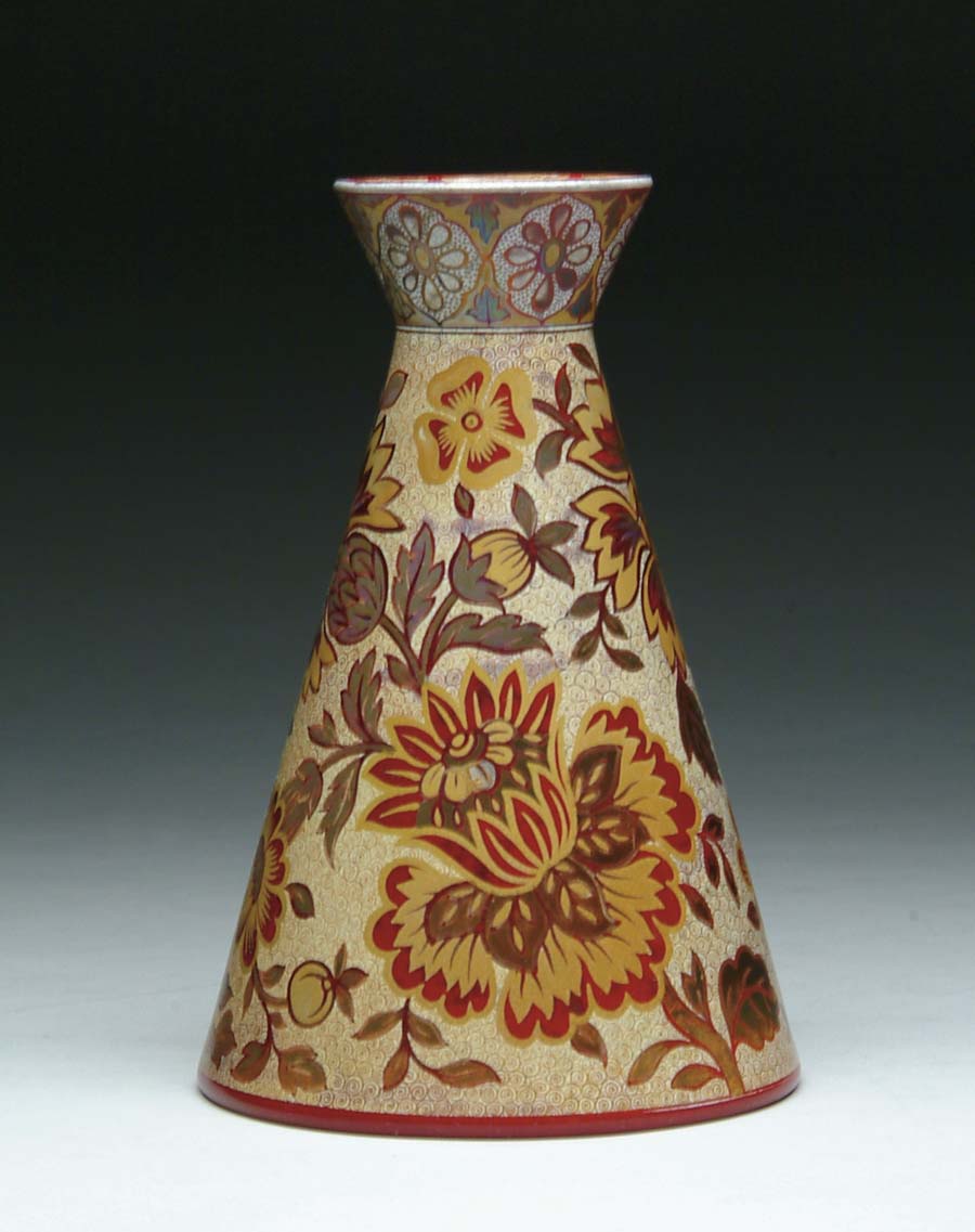 Appraisal: ZSOLNAY DECORATED VASE Wonderful early Zsolnay vase has allover design