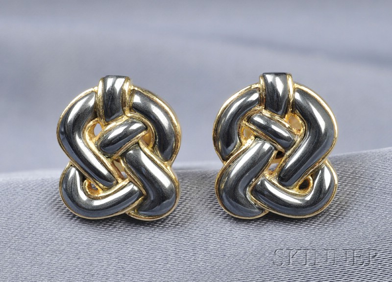 Appraisal: kt Gold and Hematite Cuff Links Angela Cummings each designed