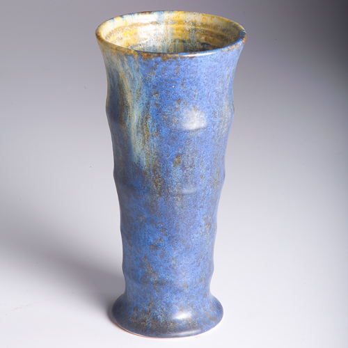 Appraisal: Fine ROSEVILLE Imperial II ribbed flaring vase covered in blue