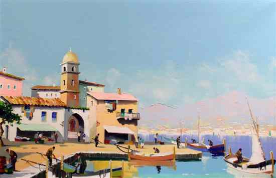 Appraisal: Cecil Rochfort D'Oyly-John - oil on canvas 'Village of Mentone