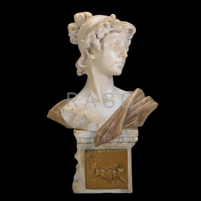 Appraisal: FERNANDO VICHI Italian - Marble bust of a young woman