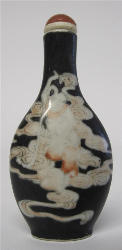 Appraisal: Chinese famille noire porcelain snuff bottle th century