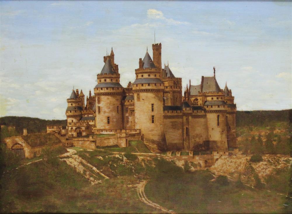 Appraisal: FRENCH SCHOOL TH CENTURY CHATEAU DE PIERREFONDS Oil on panel