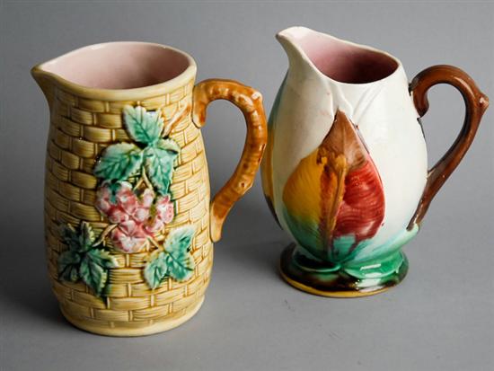 Appraisal: Two th C Majolica Pitchers both unmarked probably English one