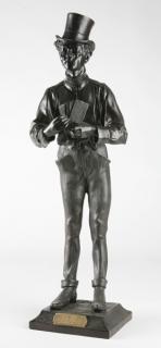 Appraisal: Bronze figural sculpture card player h Bronze figural sculpture of